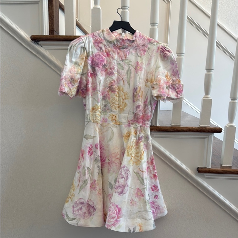 ANTONIO MELANI Cream Ruffled Tiered Sundress